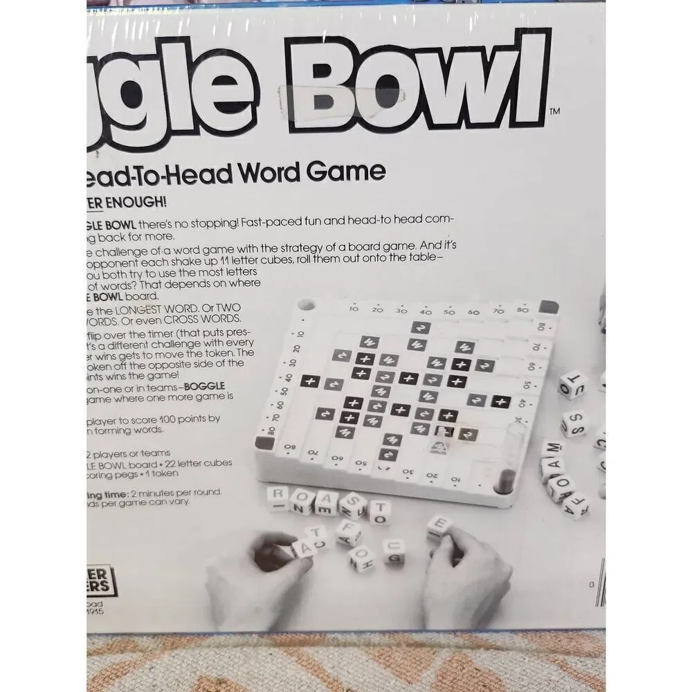 Vin. 1987 PARKER BROTHERS BOGGLE BOWL Word Building Board Game Components Sealed